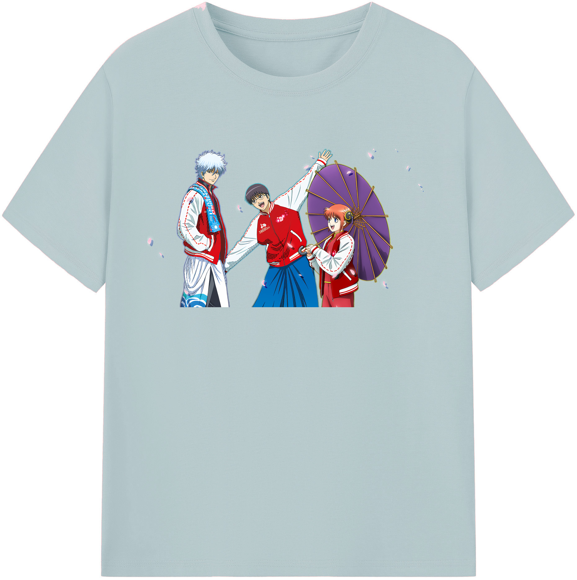（画像用） ぎんたま 坂田銀時（さかたぎんとき） 神楽 志村新八（しむら しんぱち） GINTAMA Sakata Gintoki Kagura Shimura Shinpachi 綿100％半袖Tシャツ（フロントプリント）